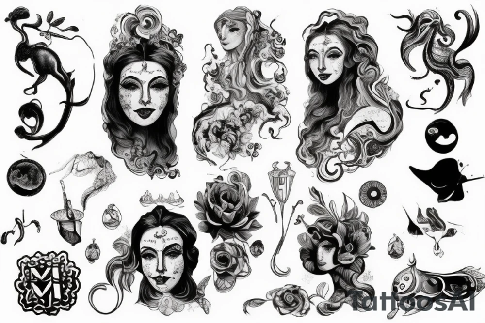 Девушка с мухоморами tattoo idea