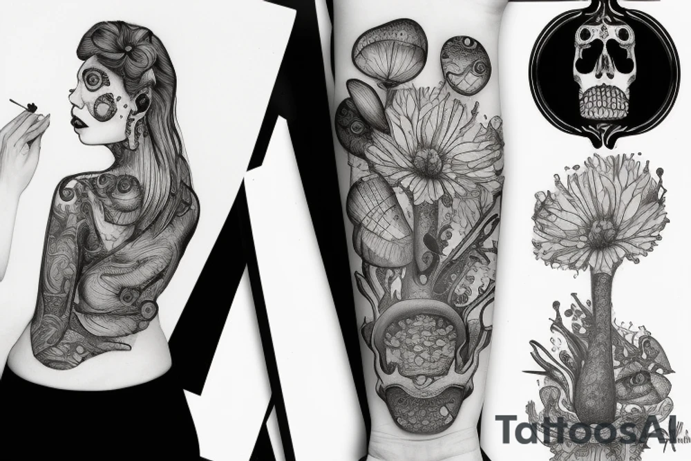 The girl with the fly agarics tattoo idea