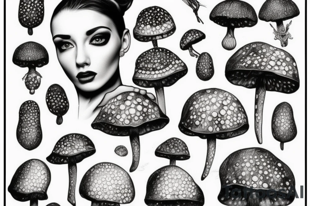 The girl with the fly agarics tattoo idea