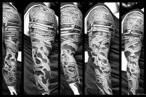 Spartan standing next to samurai tattoo idea