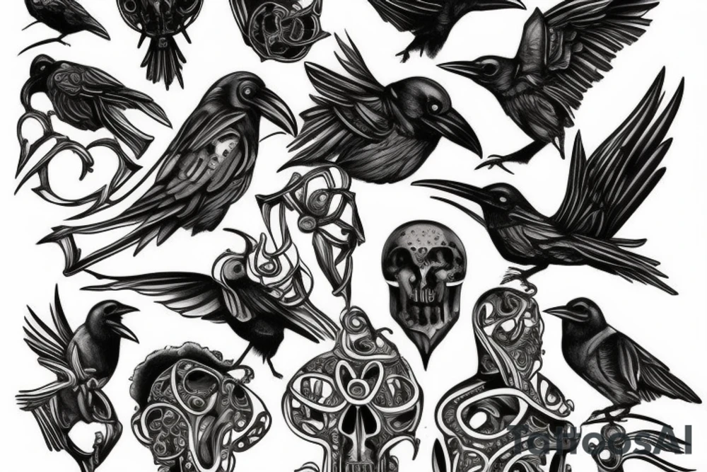 raven tattoo idea