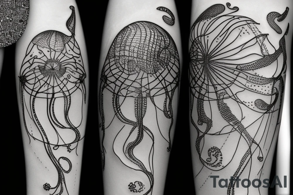 Astrology, jellyfish, crystals tattoo idea