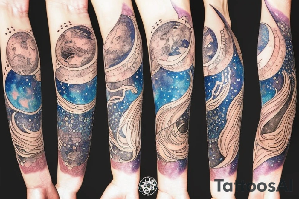 Astrology, moon, constellations tattoo idea