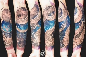 Astrology, moon, constellations tattoo idea