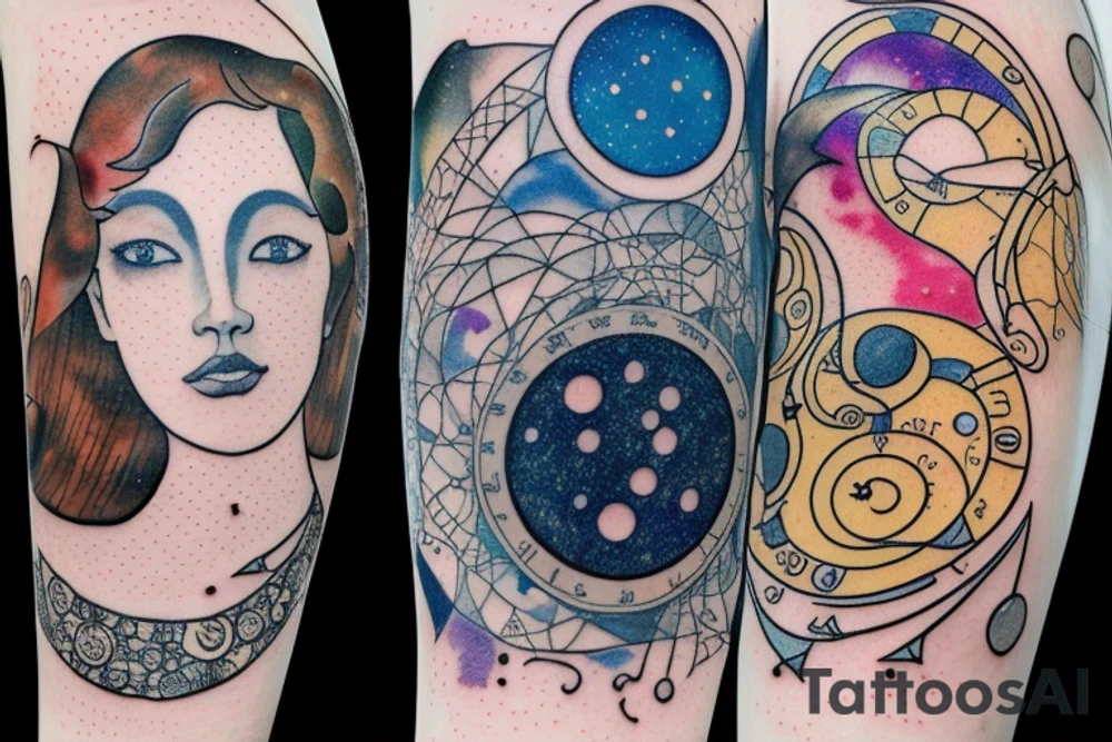 Astrology, moon, constellations tattoo idea