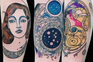 Astrology, moon, constellations tattoo idea