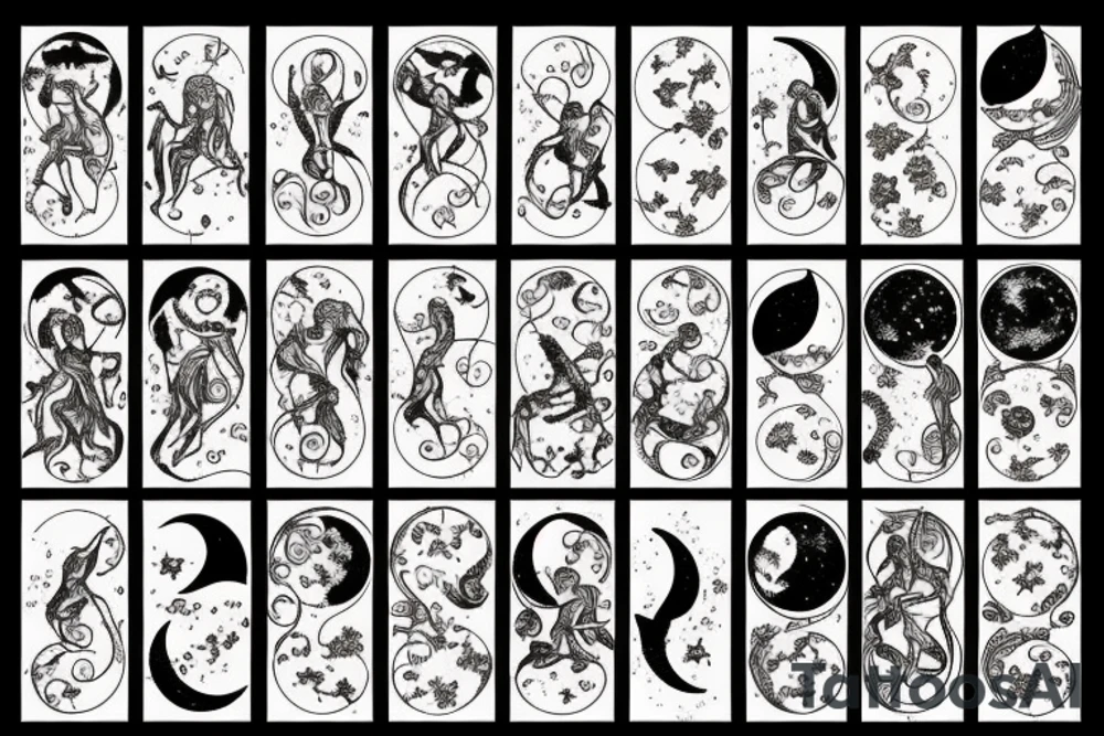 Astrology, moon, constellations tattoo idea