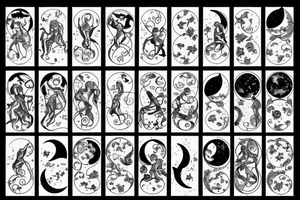 Astrology, moon, constellations tattoo idea