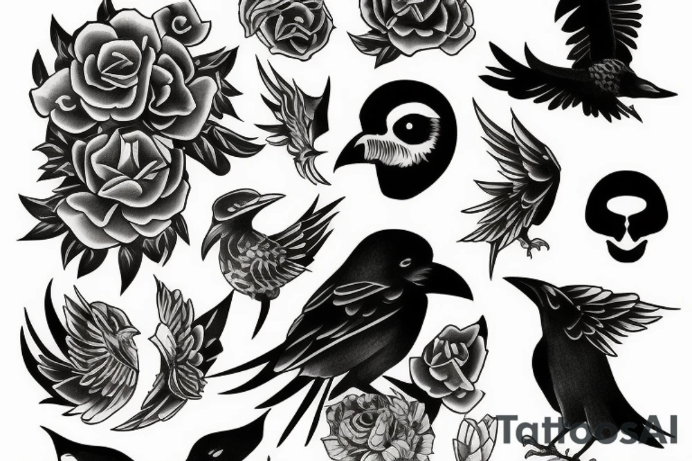 raven tattoo idea