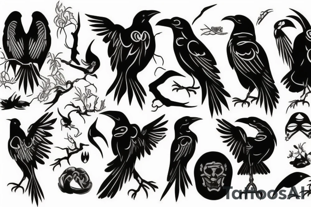 raven tattoo idea