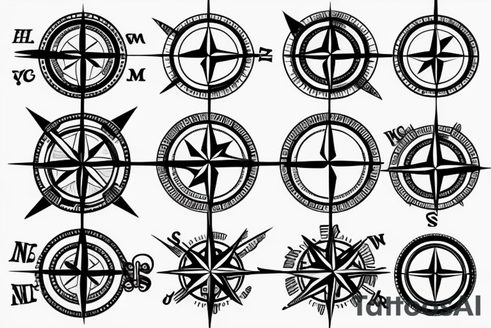 Compass with anchor tattoo idea