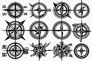Compass with anchor tattoo idea