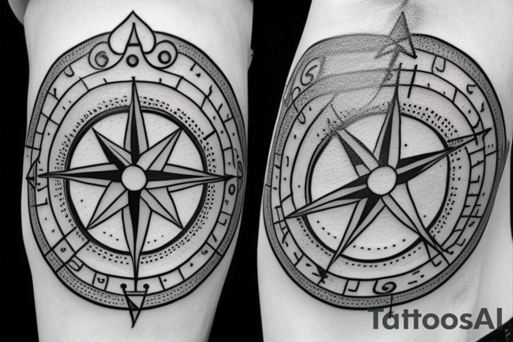 Compass with anchor tattoo idea