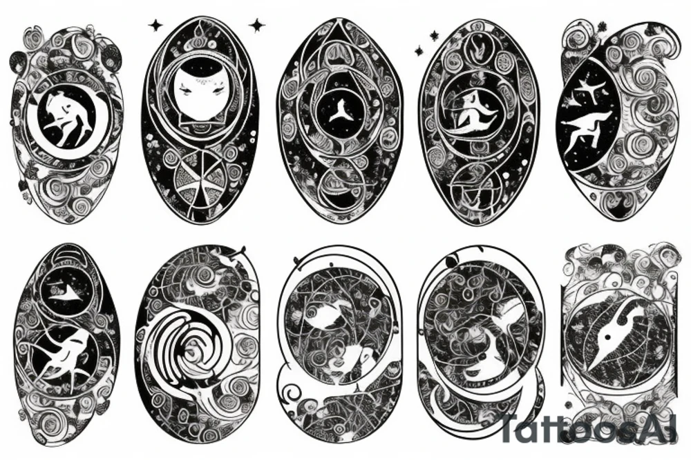 Astrology, moon, constellations tattoo idea
