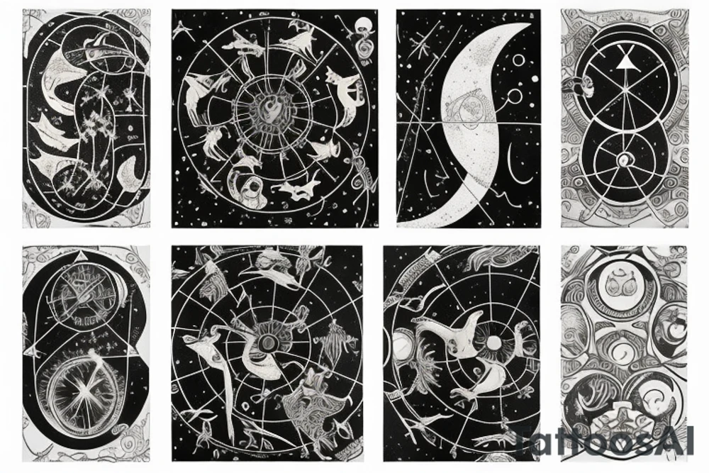 Astrology, moon, constellations tattoo idea