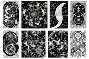 Astrology, moon, constellations tattoo idea