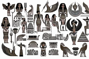 Egypt, gods, culture, ethnic, symbols, full arm tattoo idea