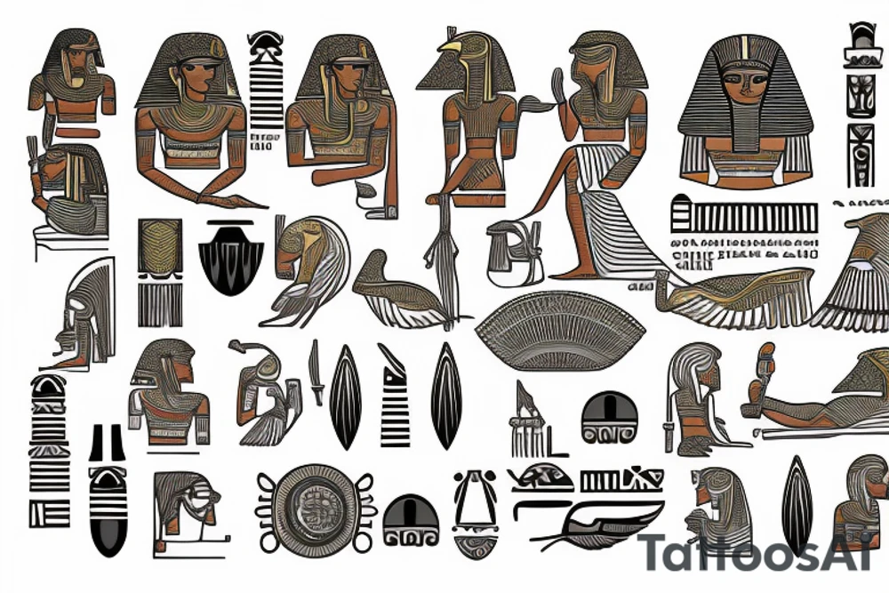 Egypt, gods, culture, ethnic, symbols, full arm tattoo idea