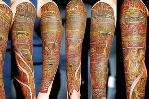 Egypt, gods, culture, ethnic, symbols, full arm tattoo idea