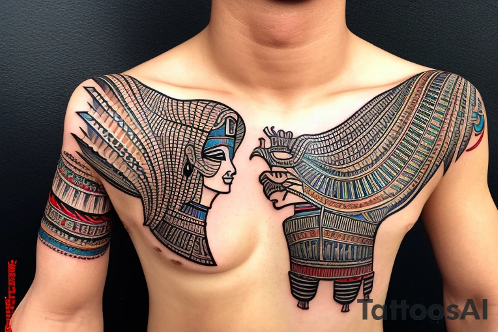 Egypt, gods, culture, ethnic, symbols, full arm tattoo idea