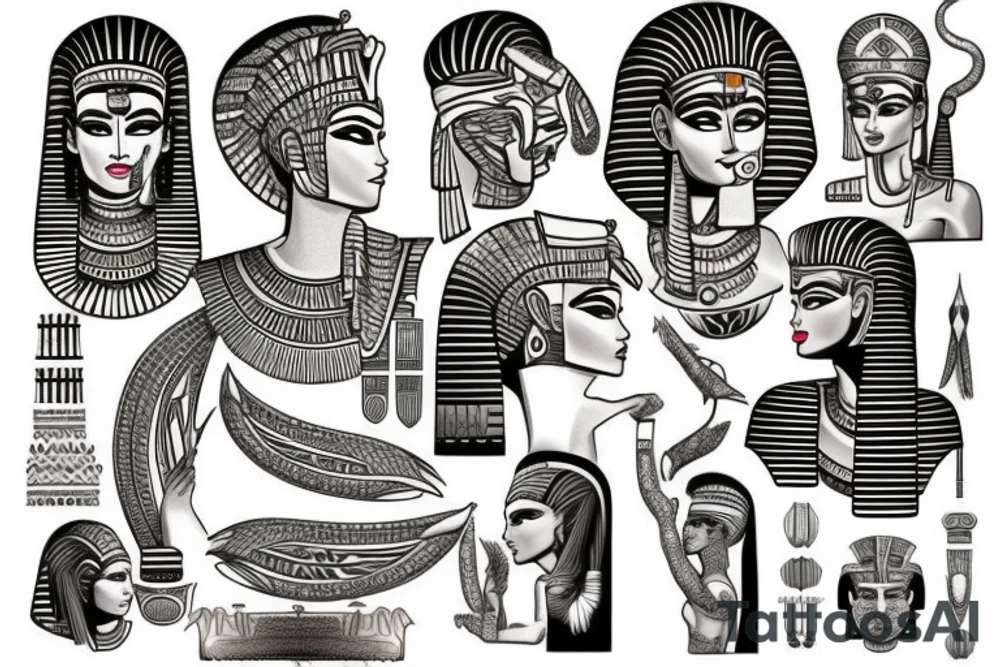 Egypt style, gods, culture, ethnic tattoo idea