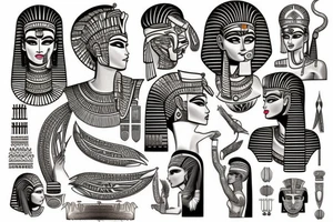 Egypt style, gods, culture, ethnic tattoo idea