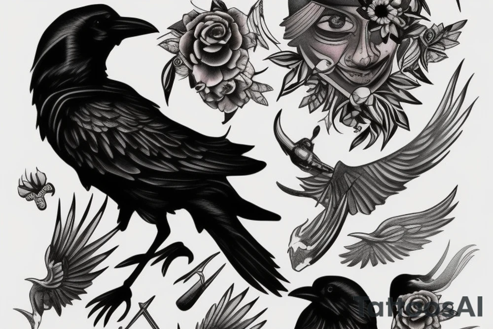 raven tattoo idea