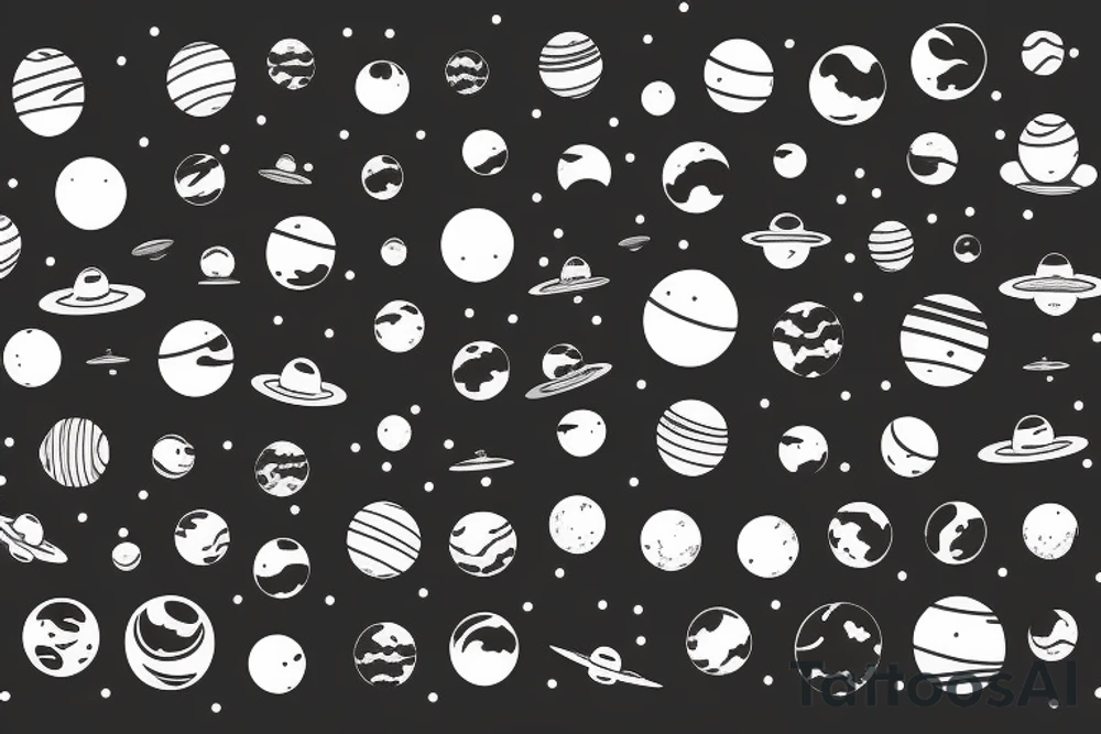Planets lined up tattoo idea