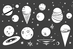 Planets lined up tattoo idea