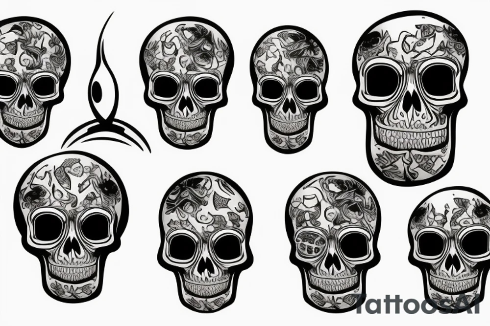 Skull and pool ball tattoo idea