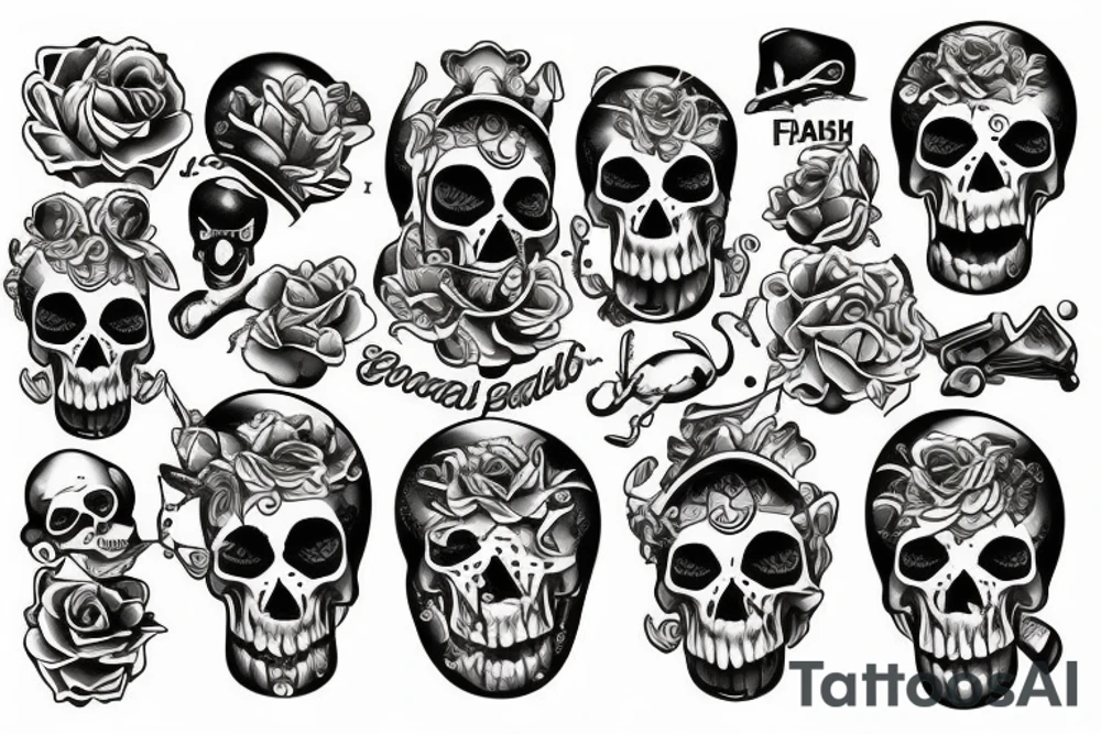 Skull and pool ball tattoo idea