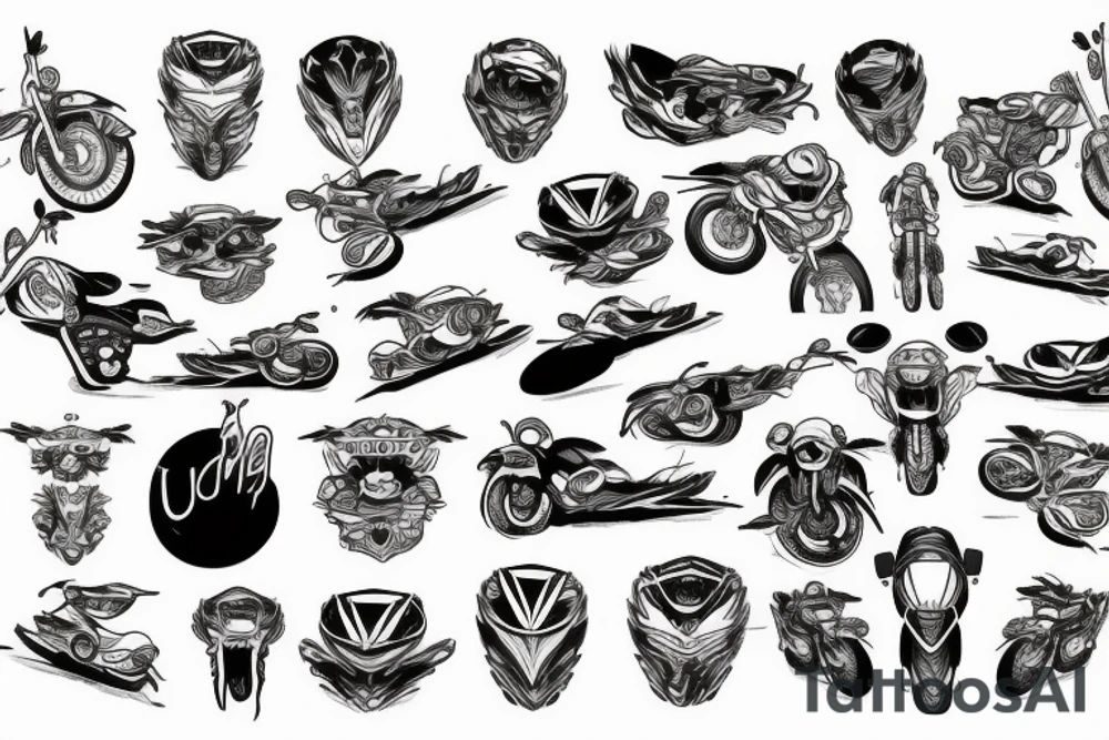 Enduro, moto, japan tattoo idea