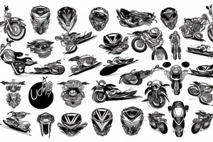 Enduro, moto, japan tattoo idea