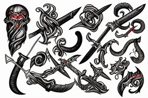 Sword stabbing a worm tattoo idea