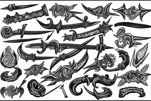 Sword stabbing a worm tattoo idea