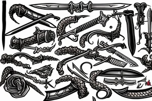 Sword stabbing a worm tattoo idea