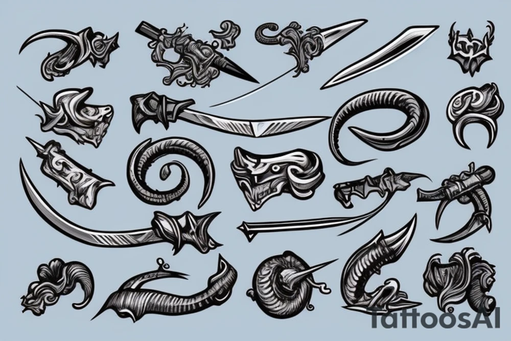 Sword stabbing a worm tattoo idea