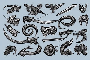 Sword stabbing a worm tattoo idea