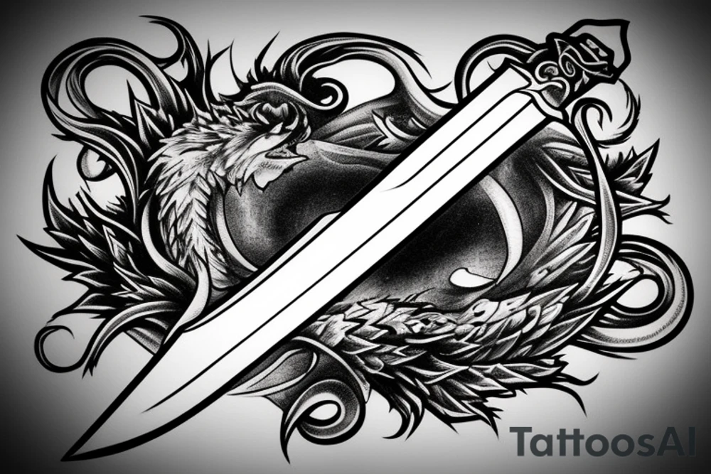 Sword stabbing a worm tattoo idea