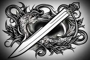 Sword stabbing a worm tattoo idea