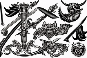 Sword stabbing a worm tattoo idea