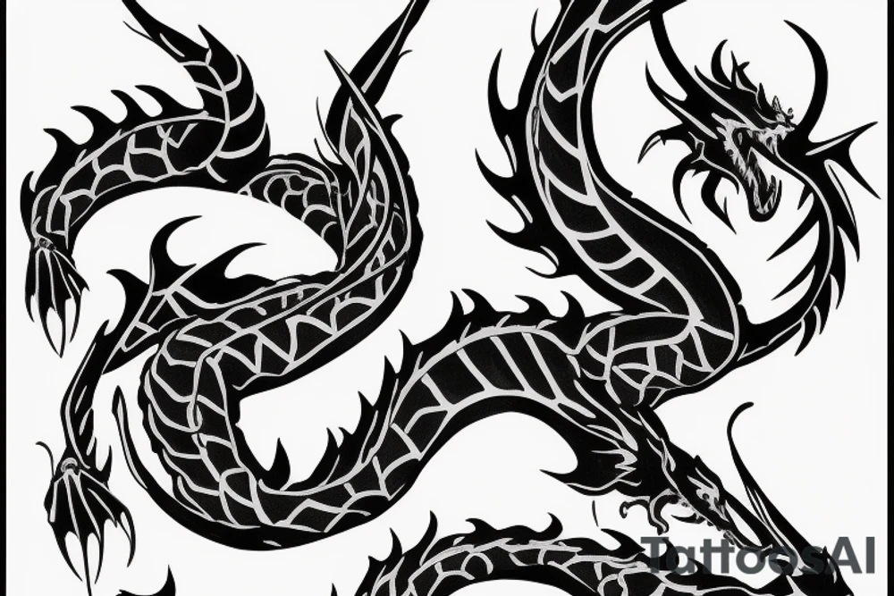 black dragon on shoulder tattoo idea
