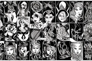 a woman that represents a witch and feminism tattoo idea