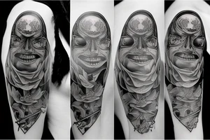 a woman that represents a witch and feminism tattoo idea