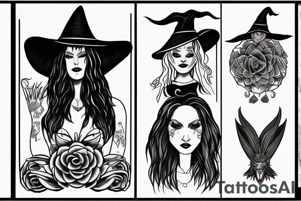 a woman that represents a witch and feminism tattoo idea a woman that represents a witch and feminism tattoo idea