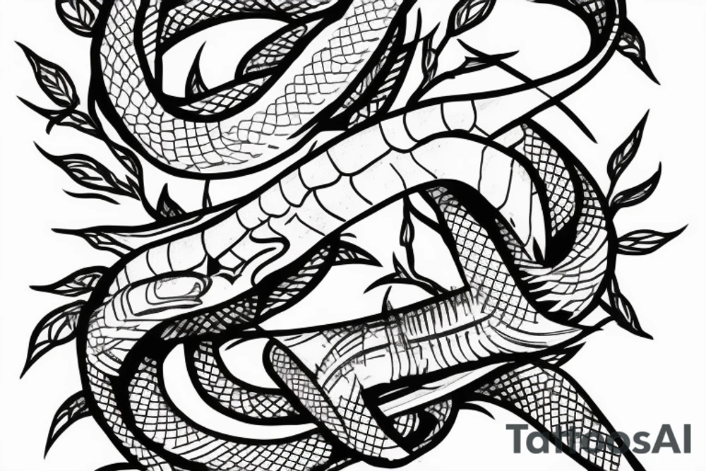 Snake with knife tattoo idea