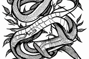 Snake with knife tattoo idea