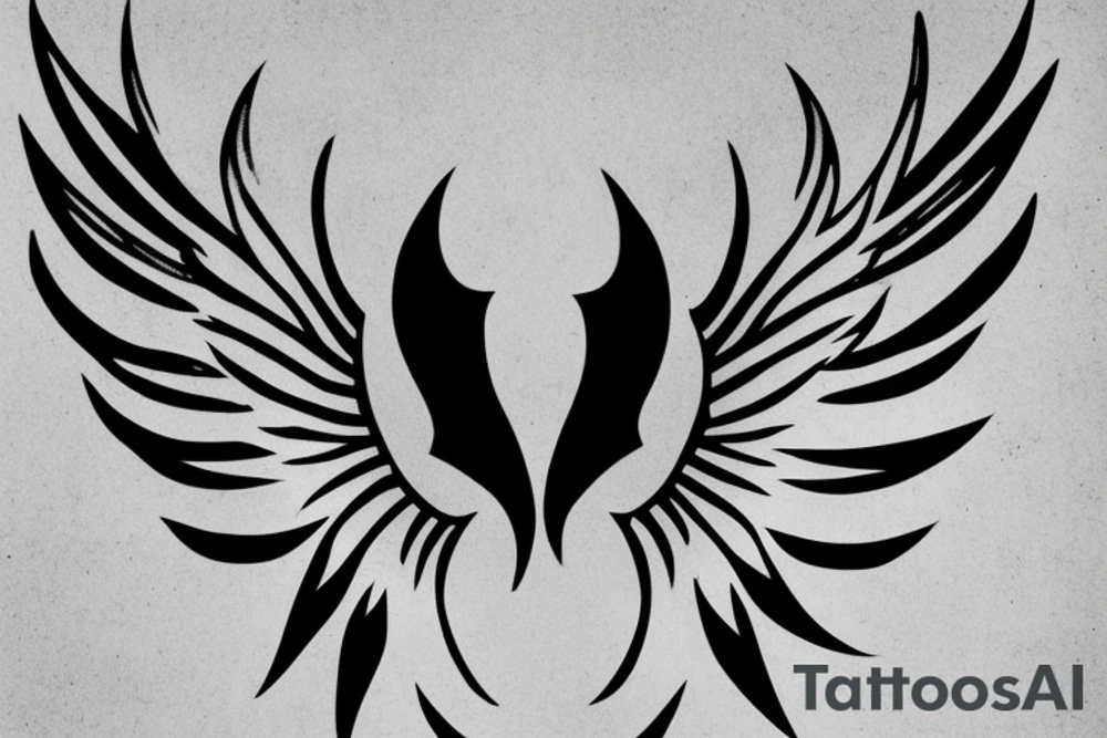 Angel wings made of lightning stencil. Simple minialmal style. Bla k and white on the upper back. tattoo idea