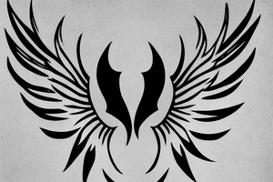 Angel wings made of lightning stencil. Simple minialmal style. Bla k and white on the upper back. tattoo idea