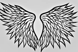 Angel wings made of lightning stencil. Simple minialmal style. Bla k and white on the upper back. tattoo idea
